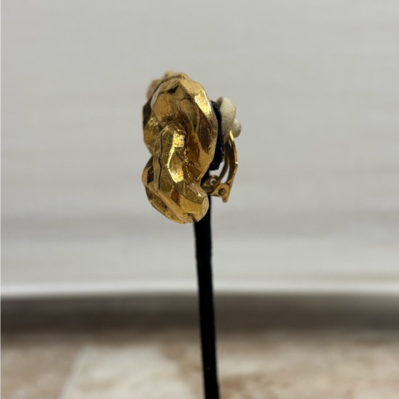Antigona Paris Chunky Knots Gold Plated Large Clip on Earrings Signed - Picture 5 of 11